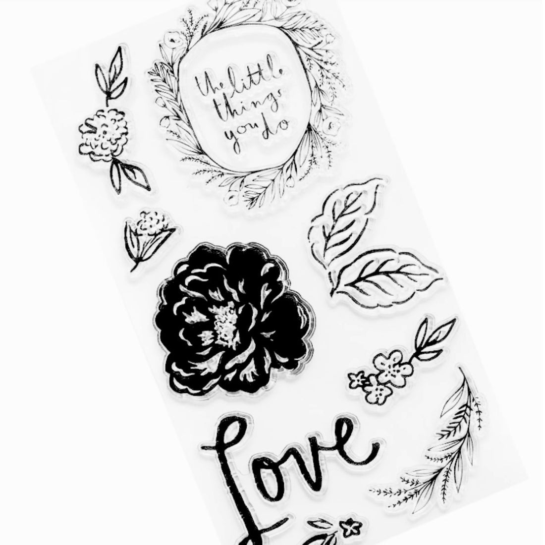 Fresh Bouquet Acrylic Clear Stamps / Sellos de Polímero Ramillete Fresco Sellos Crate Paper