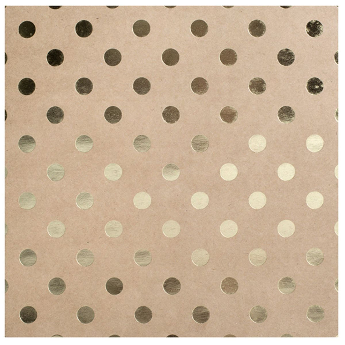 Kraft Foil Dots 12&quot; / Hoja de Cartulina Kraft con Puntos Dorados Papel, Hojas Sueltas Bazzill