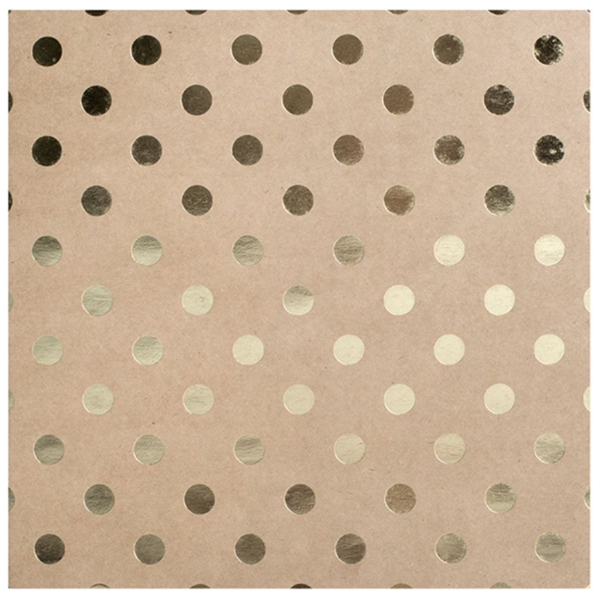 Kraft Foil Dots 12&quot; / Hoja de Cartulina Kraft con Puntos Dorados Papel, Hojas Sueltas Bazzill