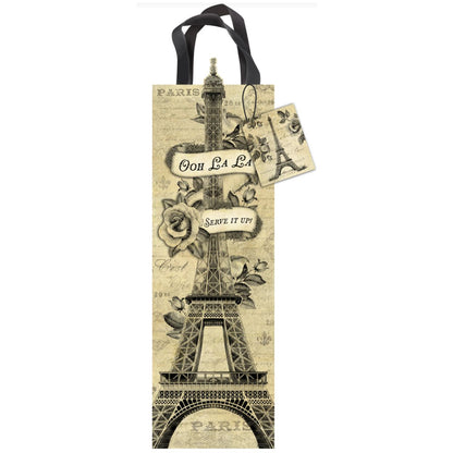 Paris Eiffel Tower Wine Bag / Bolsa de Regalo Para Botella de Vino con Etiqueta Bolsas Ek Success