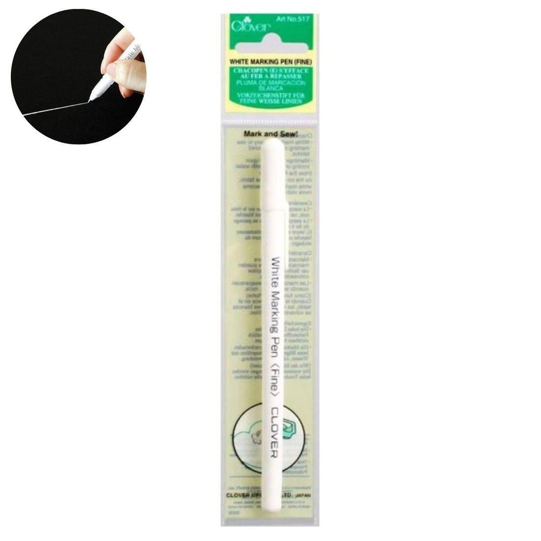 Water-Soluble Pen  / Marcador Blanco Para Tela Costura Clover