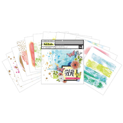 Vicki Boutin Mixed Media Backgrounds Paper / Papel Para Medios Mixtos, Fondos Papel American Crafts