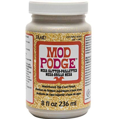 Mod Podge Mega Glitter Gold / Mod Podge Dorado con Brillitos Adhesivos / Pegamentos Plaid