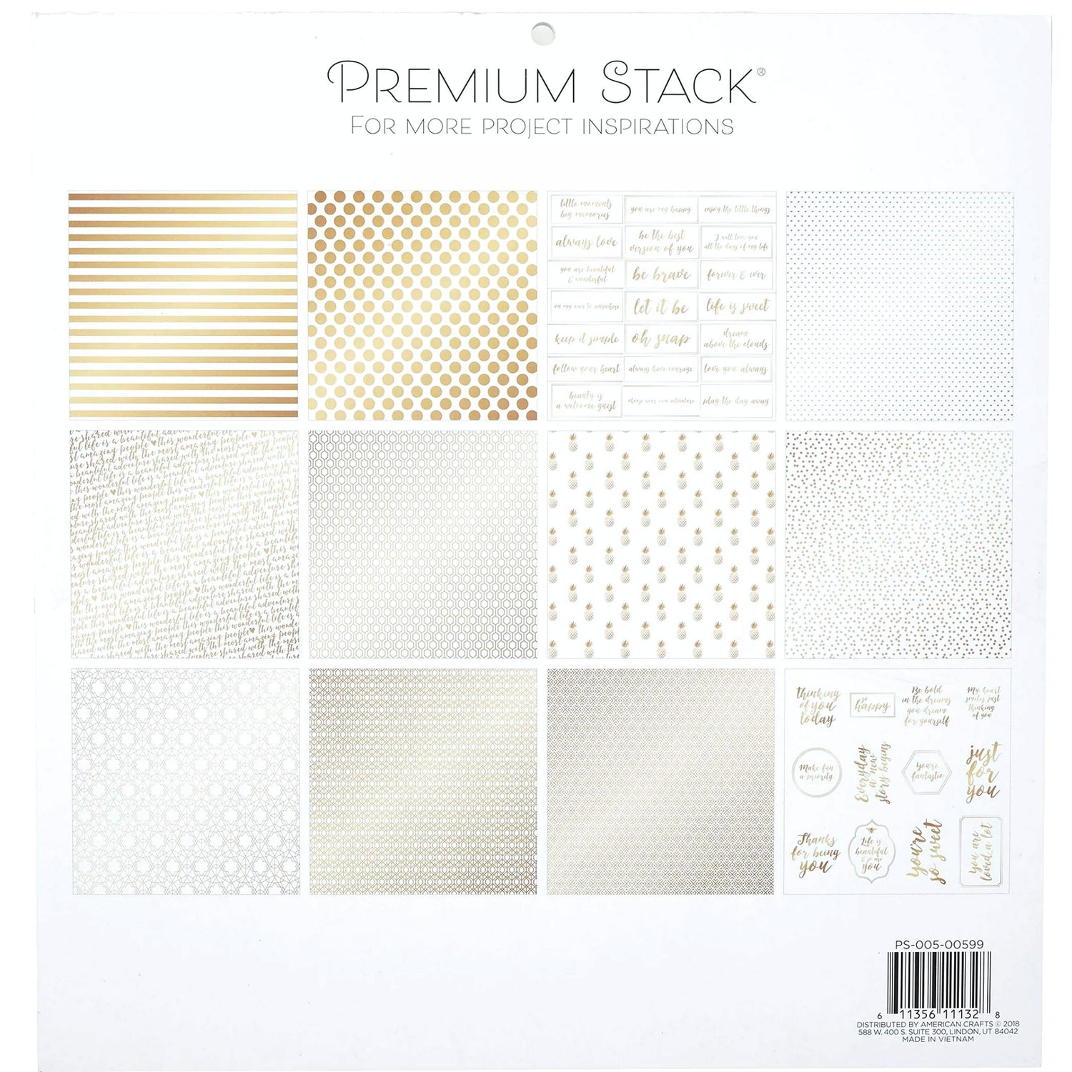 Cardstock Gold And White 12&quot; / Block de Cartulina Dorado y Blanco Papel DCWV