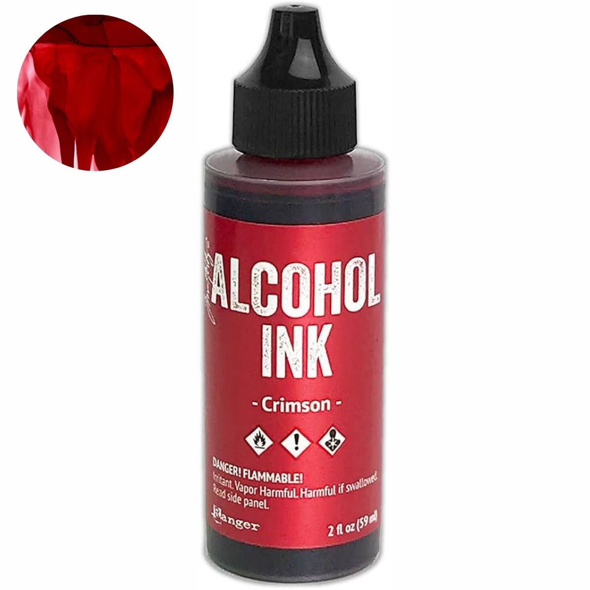 Tim Holtz Alcohol Ink Crimson / Tinta al Alcohol Carmín Tintas al Alcohol Ranger