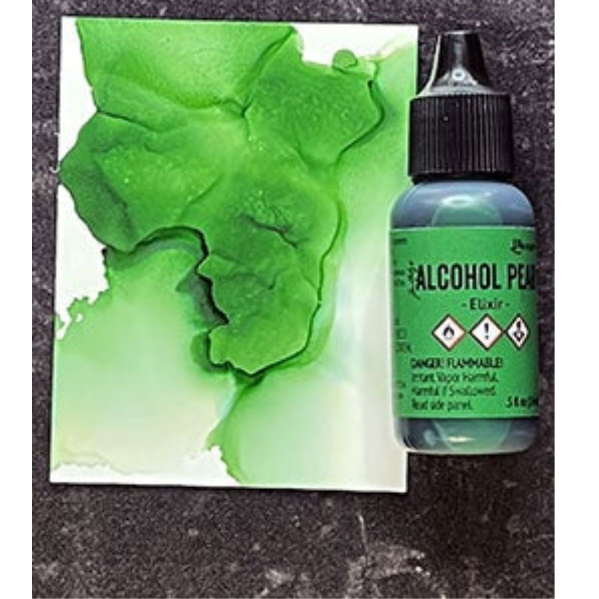 Tim Holtz Alcohol Pearls Elixir / Tinta al Alcohol Aperlada  Verde Elixir Tintas al Alcohol Ranger