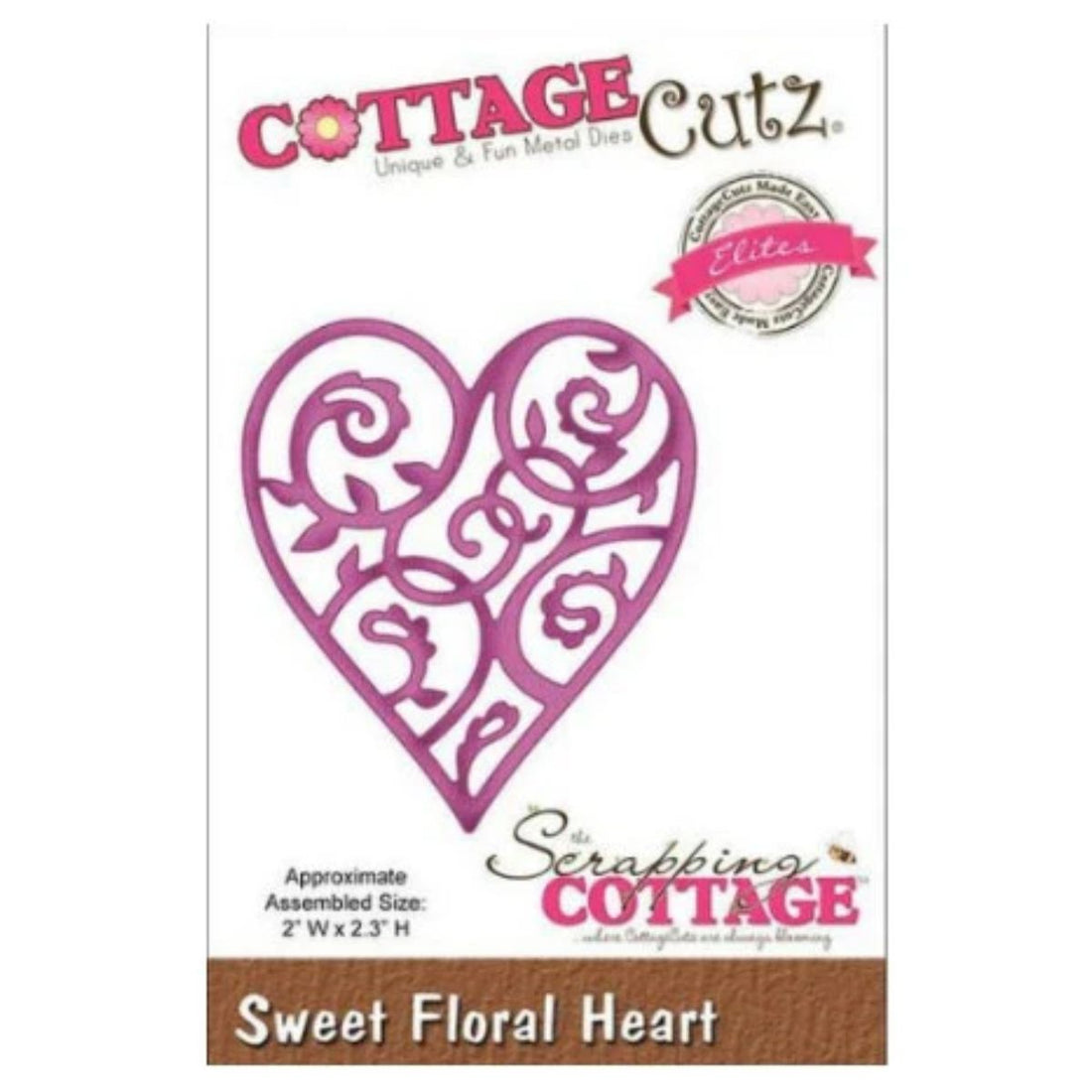 Suaje de Corte de Corazón con Flores / Sweet Floral Heart Dados de Corte / Suajes / Troqueles Cottage Cutz