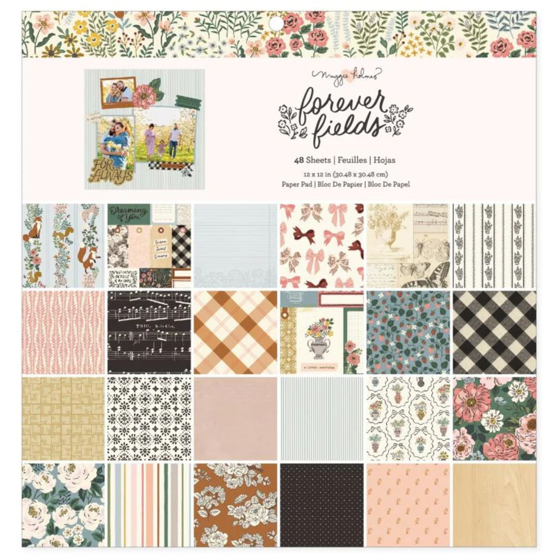 Forever Fields Paper Pad 12&quot; / Block de Papel Maggie Holmes Stickers American Crafts