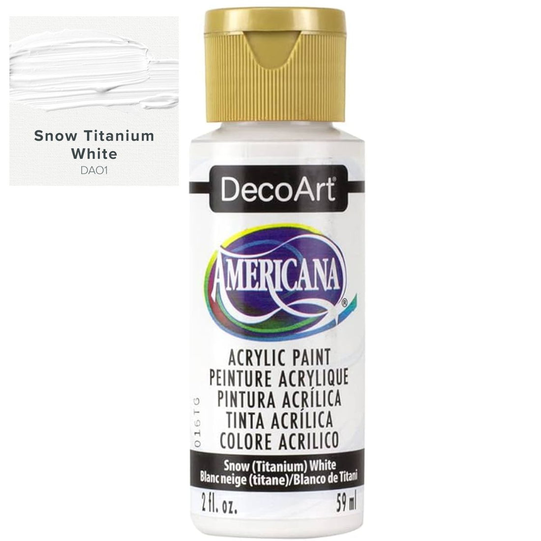 Americana Acrylic Paint Snow White Opaque 59ml / Pintura Acrílica Blanco Opaco Vitral DecoArt