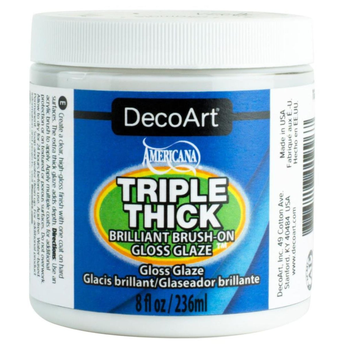 Triple Thick Brilliant Brush-On Gloss Glaze 236 ml / Barniz Vitrificante Vitral DecoArt