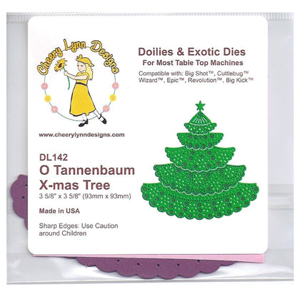 O Tannenbaum X-Mas Tree Die / Suaje de Corte de árbol de Navidad Exótico Dados de Corte / Suajes / Troqueles Cheery Lynn Designs