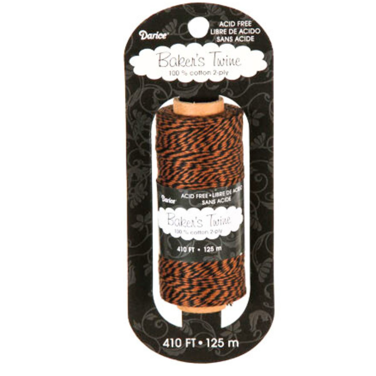 Bakers Twine Cotton Black-Brown / Rollo de Hilo Twine 125 metros Café-Negro Listones e Hilos Darice