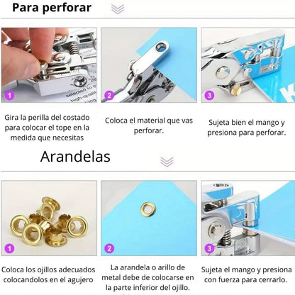 Perforadora de Agujeros y Cierra Ojillos Perforadoras Novelty