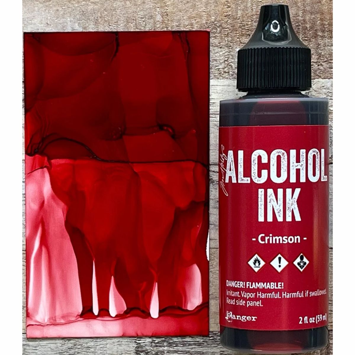 Tim Holtz Alcohol Ink Crimson / Tinta al Alcohol Carmín Tintas al Alcohol Ranger