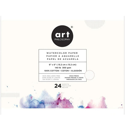 Art Philosophy Watercolor Paper Pad 6x6 / Bloc Papel para Acuarela Papel para Arte Prima Marketing