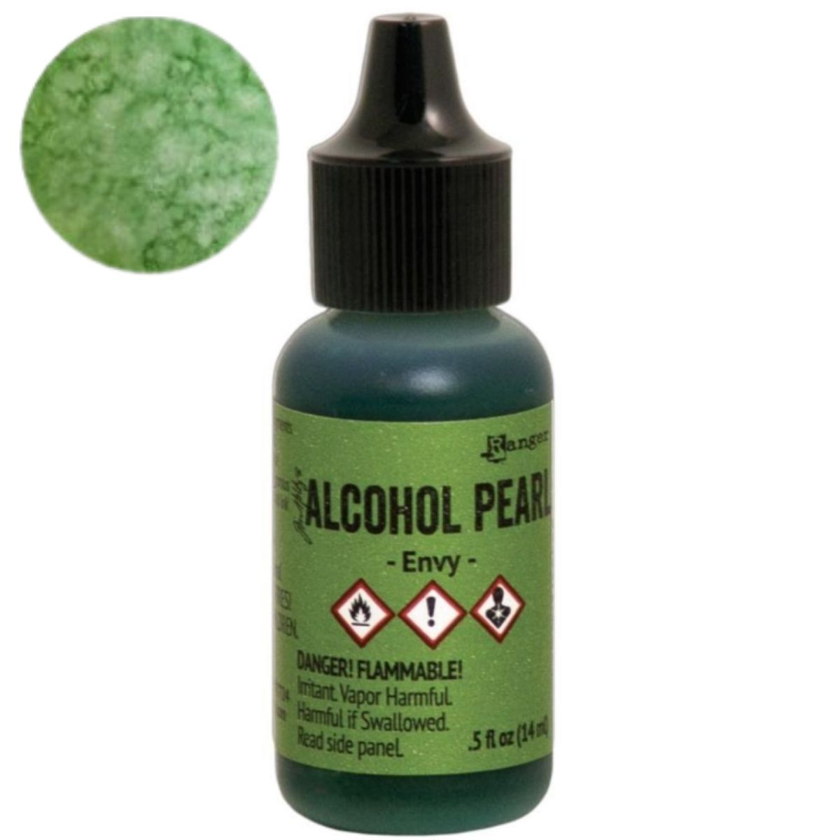 Tim Holtz Alcohol Pearls Envy / Tinta al Alcohol Aperlada Verde Tintas al Alcohol Ranger