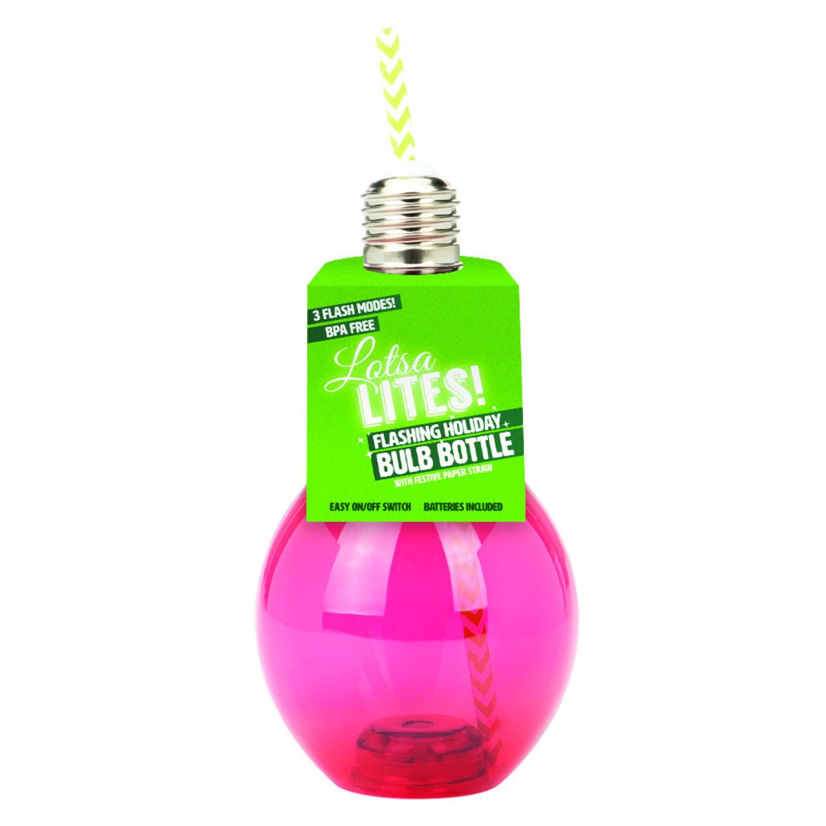 Flashing Holiday Beverage Bulb / Vaso que se Ilumina con Popote Fiestas Impulse
