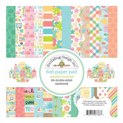 Double-Sided Paper Pad Seaside Summer 6&quot; / Block de Papel Verano Junto al Mar Papel Doodlebug