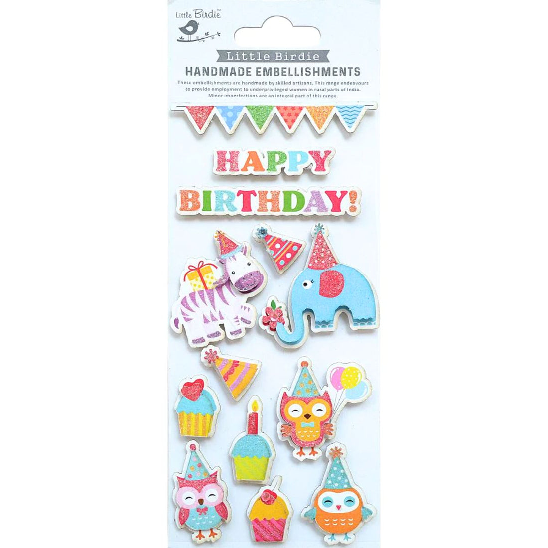 Birthday Cheer 3D Stickers / Pegatinas Cumpleaños Stickers Little Birdie