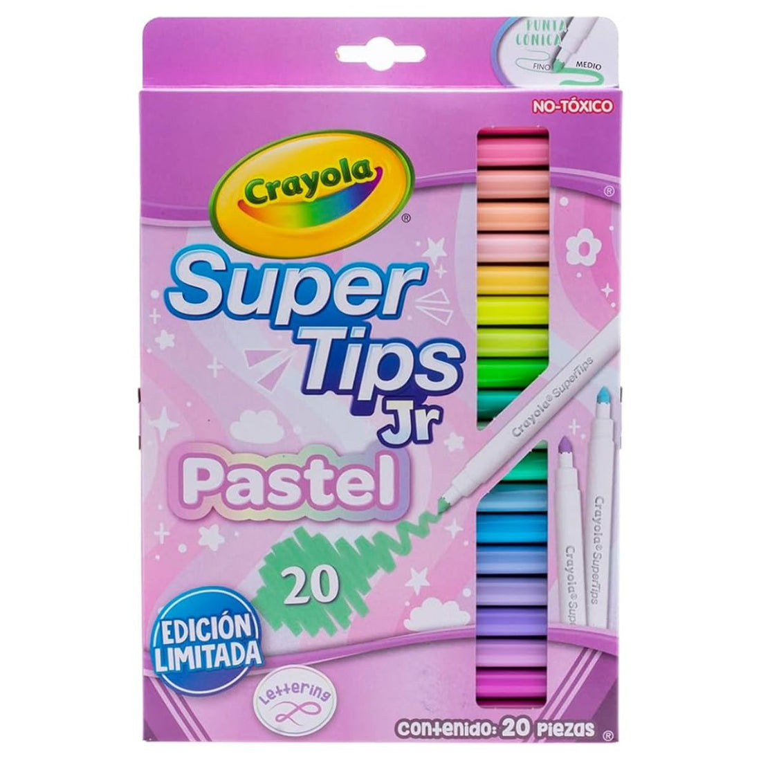 Washable Super Tips Markers Pastels / 20 Marcadores Lavables Colores Pastel Marcadores &amp; Plumones Crayola