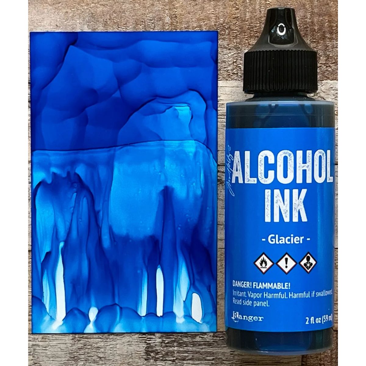 Tim Holtz Alcohol Ink Glacier/ Tinta al Alcohol Azul Tintas al Alcohol Ranger