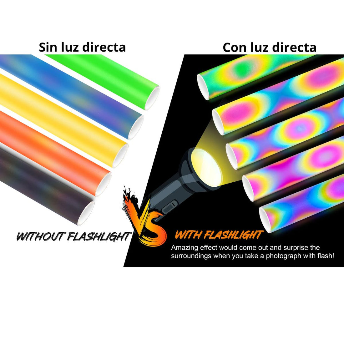 Rainbow Black Reflective Adhesive Vinyl / Vinil Adhesivo Reflectivo Negro Viniles Teckwrap