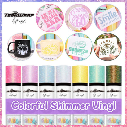 Mint Shimmer Adhesive Vinyl / Vinil Adhesivo Menta Brillitos Viniles Teckwrap