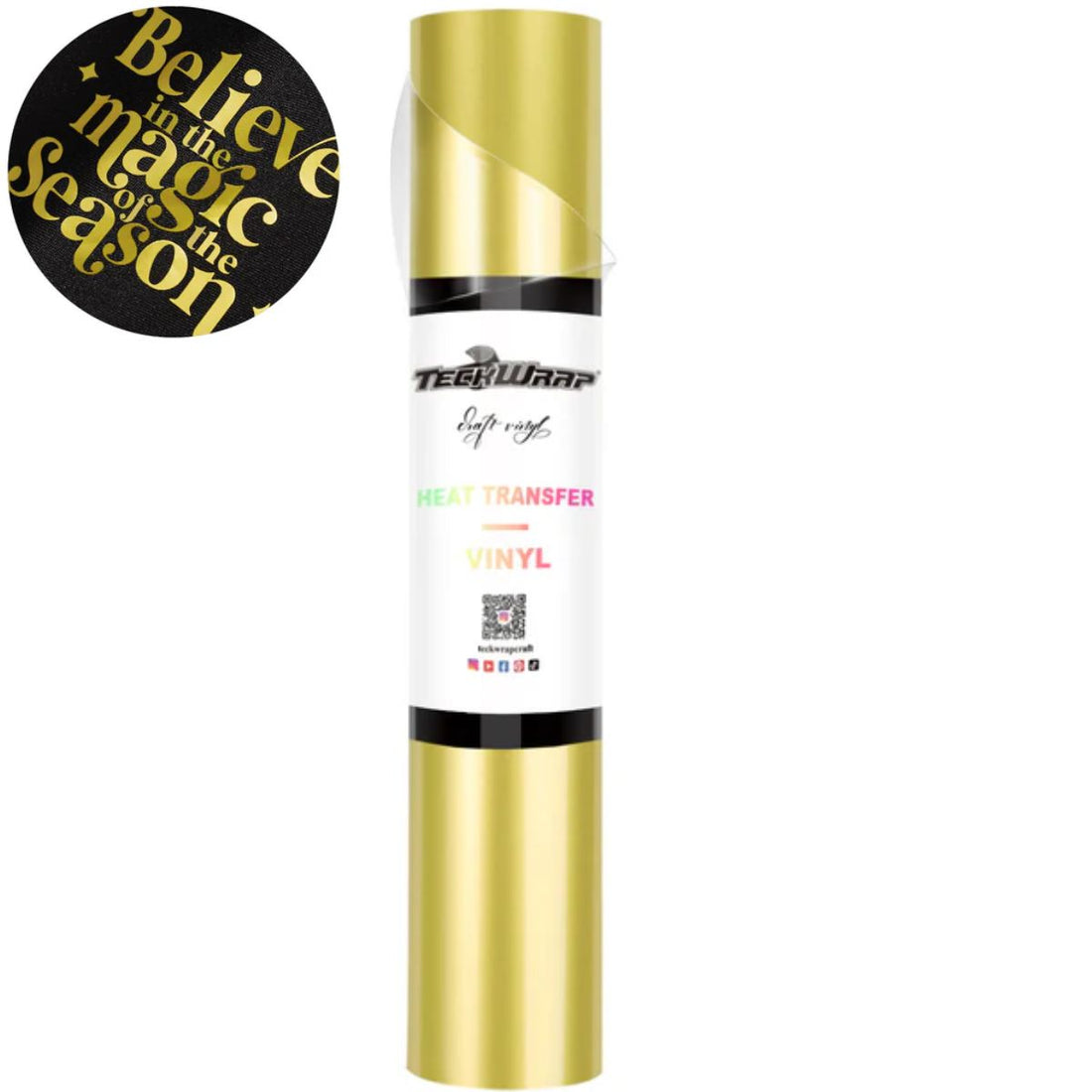 Dull Gold Metallic Pearlescent HTV / Vinil Termoadhesivo Perlado Metálico Oro Opaco Viniles Teckwrap