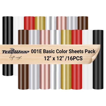 Economical Basic Color Sheets Pack / Paquete Básico con 16 Hojas de Vinil Viniles Teckwrap