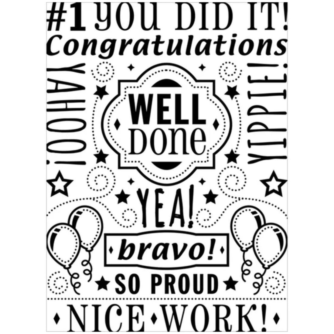 Congrats Collage Embossing / Folder de Grabado Frases Felicitación Folders de Grabado Darice