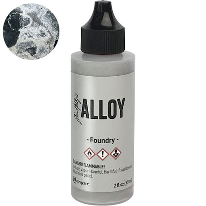 Tim Holtz Alloy Foundry / Tinta al Alcohol Metálica Plata Fundida Tintas al Alcohol Ranger