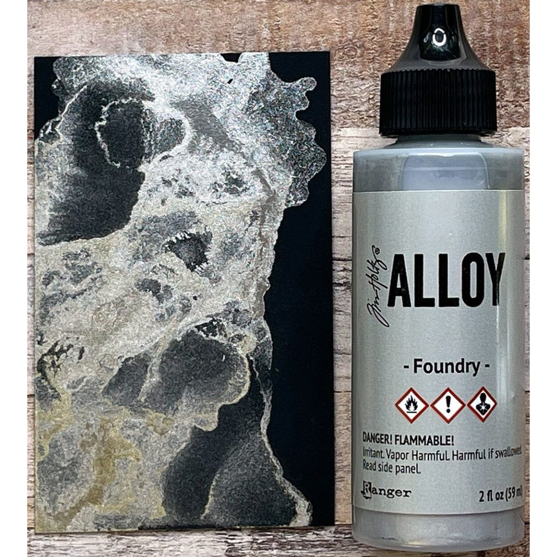 Tim Holtz Alloy Foundry / Tinta al Alcohol Metálica Plata Fundida Tintas al Alcohol Ranger