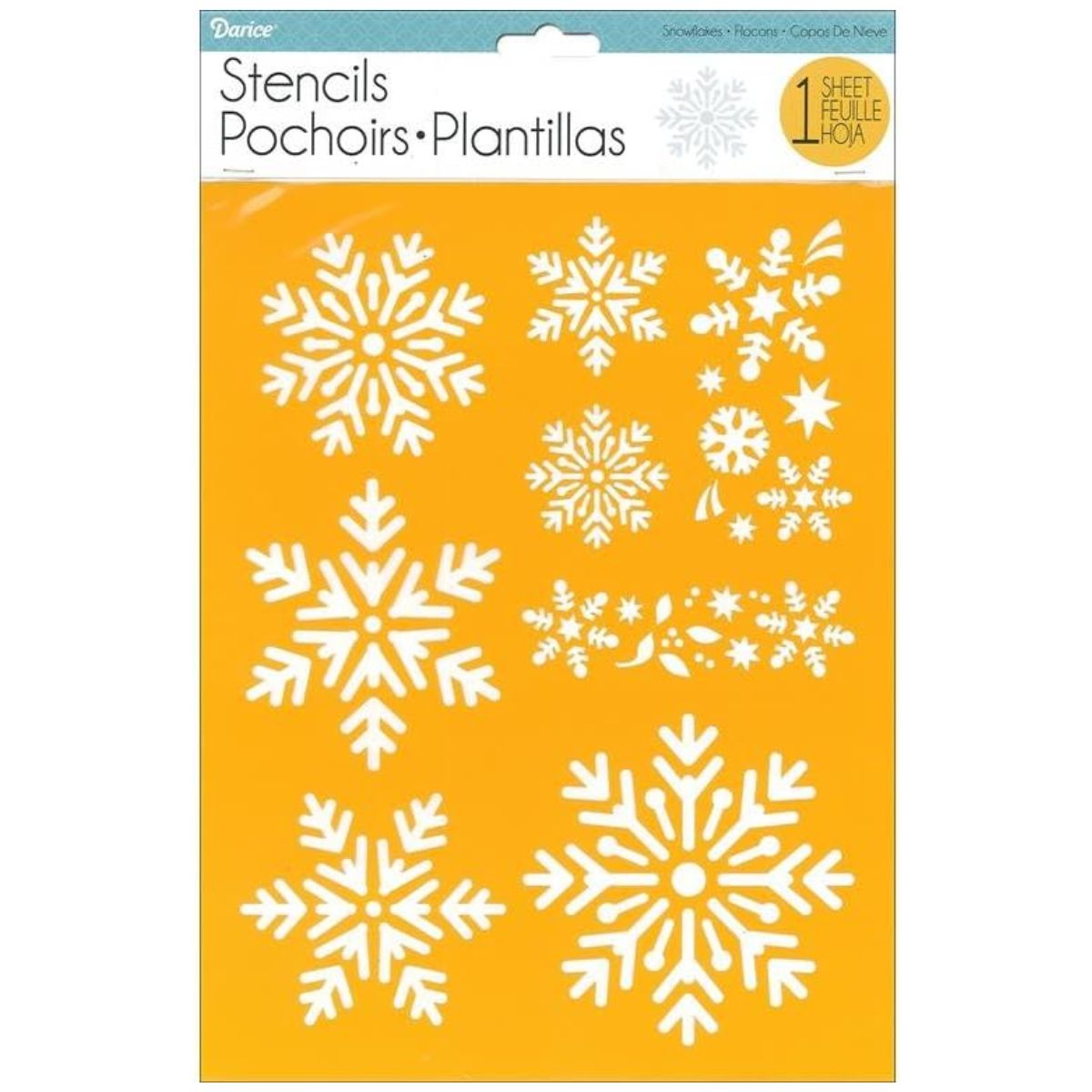 Assorted Snowflakes Stencil / Esténcil de Copos de Nieve Esténciles / Plantillas Darice