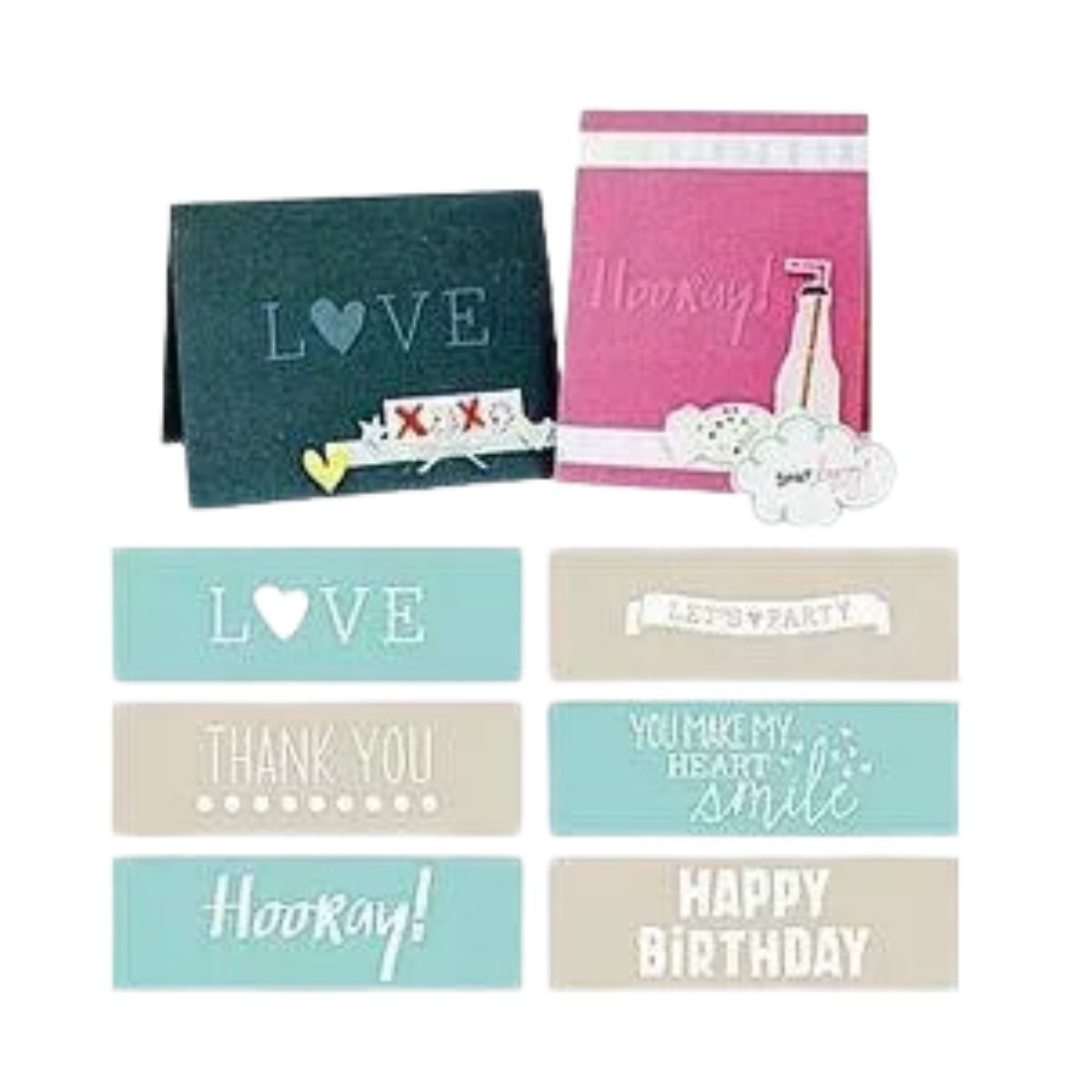 Fine &amp; Dandy Embossing Strips / Folders de Grabado Frases Folders de Grabado We R Memory Keepers