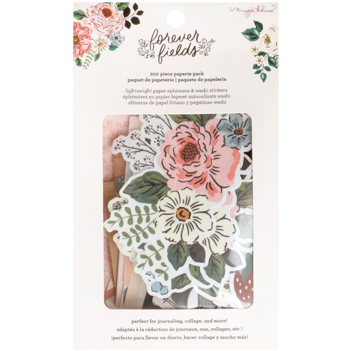 Forever Fields Paperie Pack / 200 Ephemeras &amp; Stickers Adornos / Embellishments American Crafts