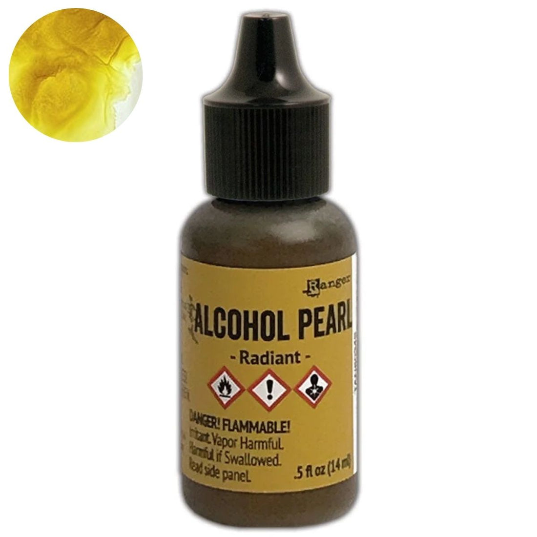 Tim Holtz Alcohol Pearls Radiant / Tinta al Alcohol Aperlada Amarillo Radiante Tintas al Alcohol Ranger