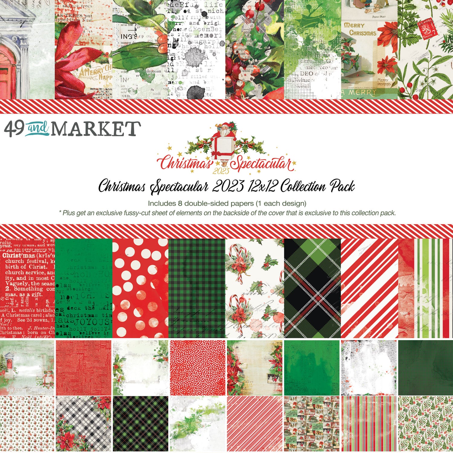 Christmas Spectacular Cardstock 12&quot; / Block de Cartulina Navideña Doble Cara Papel 49 and Market