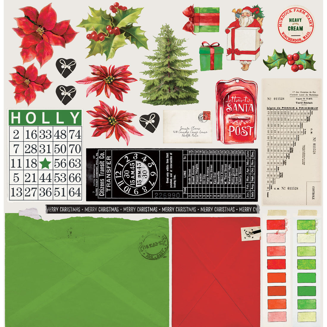 Christmas Spectacular Cardstock 12&quot; / Block de Cartulina Navideña Doble Cara Papel 49 and Market