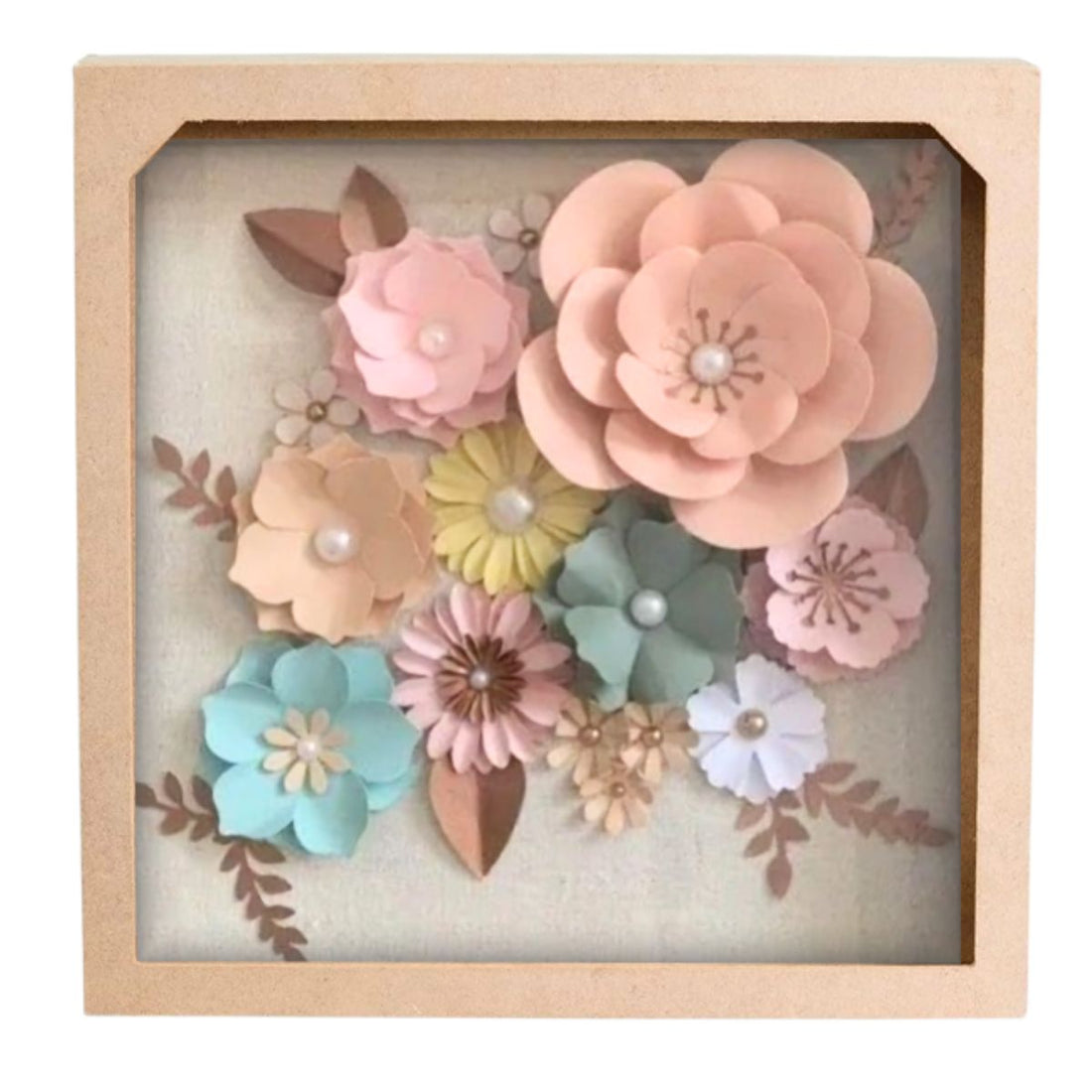 MDF Shadow Box / Marco Tipo Caja de MDF Decoupage Little Birdie