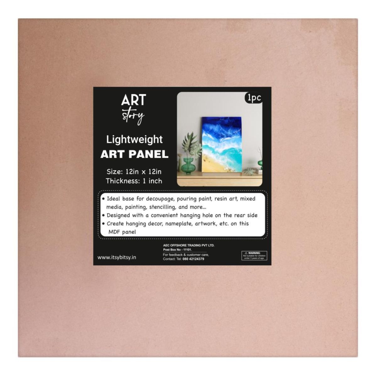 MDF Lightweight Art Panel 12" / Panel para Pintar Ligero Decoupage Little Birdie