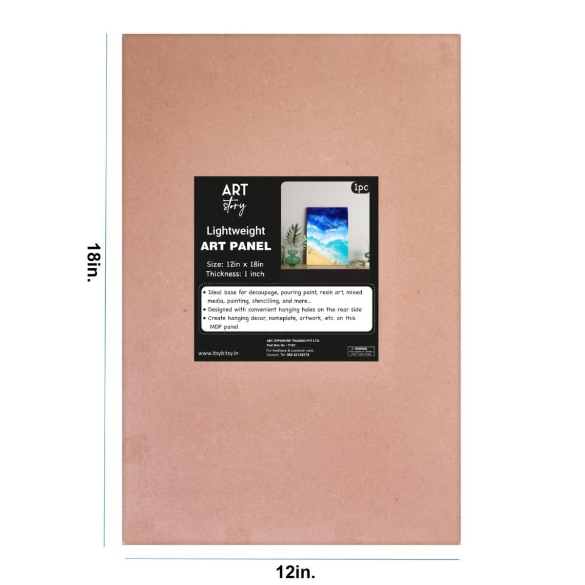 MDF Lightweight Art Panel 12" x 18" / Panel para Pintar Ligero (Rectangular Decoupage Little Birdie