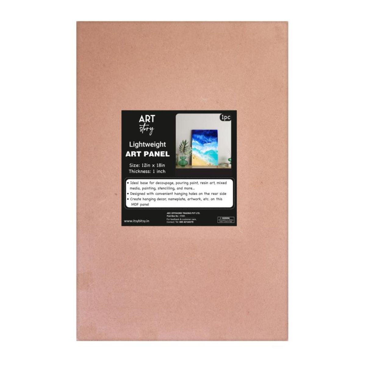 MDF Lightweight Art Panel 12" x 18" / Panel para Pintar Ligero (Rectangular Decoupage Little Birdie