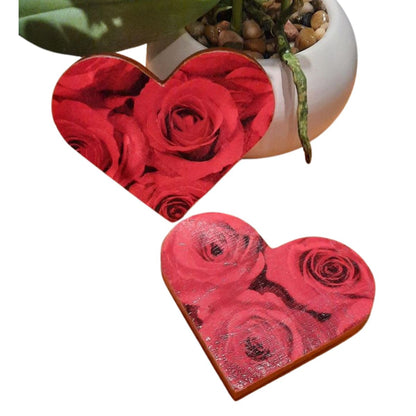 MDF Coaster Heart / Portavasos Personalizable de Corazón Decoupage Little Birdie