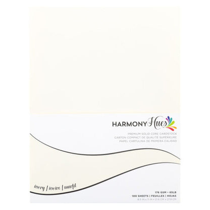 Ivory Cardstock / 100 Hojas Cartulina Marfil T. Carta 176gr Papel Harmony Paper