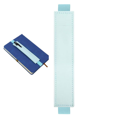 Sujeta Bolígrafos Con Elástico de Piel Sintética Azul Celeste Encuadernacion Hobbees