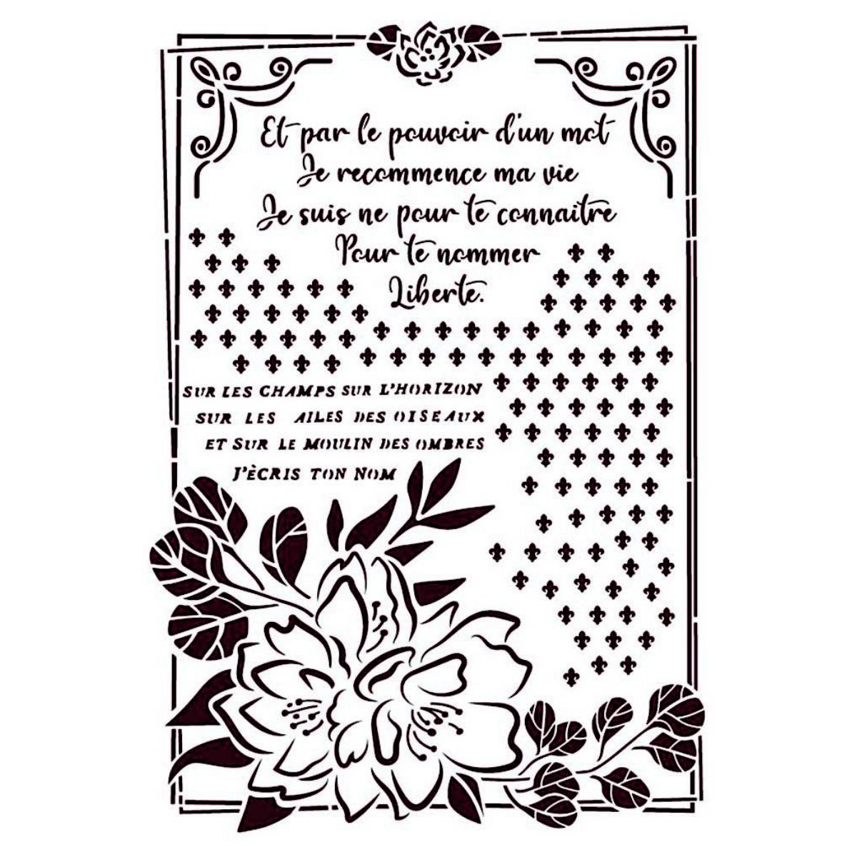 Romantic Journal Flower Stencil / Estencil de Flores Románticas Esténciles / Plantillas Stamperia