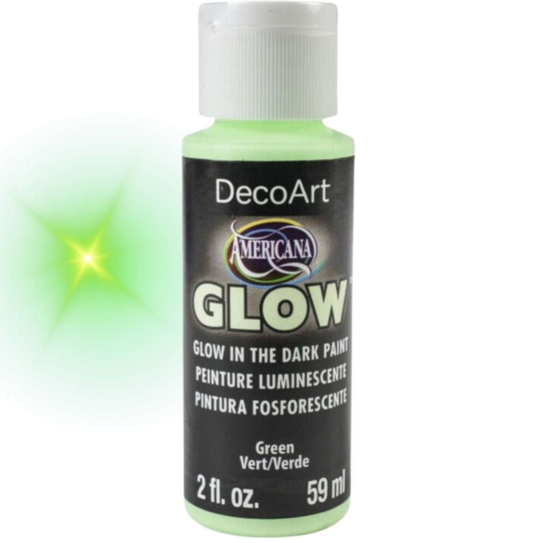 Glow In The Dark Paint Green / Pintura Brilla en la Oscuridad Verde Acrìlicos DecoArt