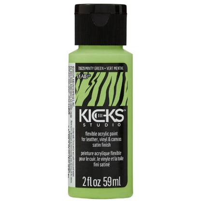 Kicks Studio Shoe Acrylic Paint Minty Green / Pintura Acrílica para Cuero, Vinil y Tela Acrìlicos Plaid