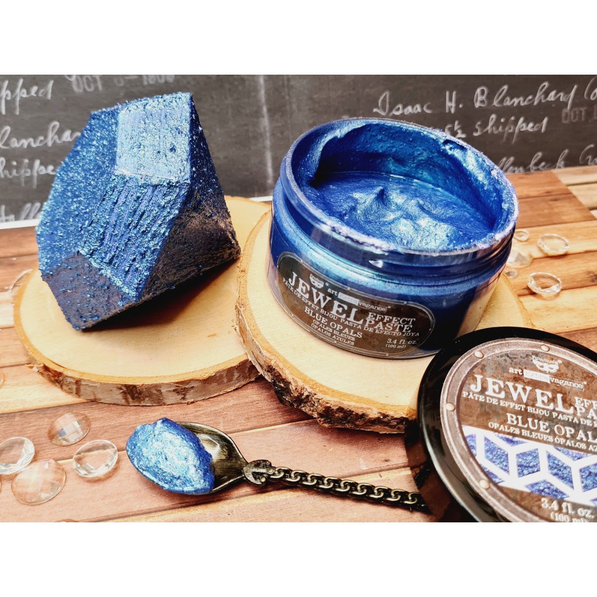 Finnabair Art Extravagance Jewel Texture Paste / Pasta Texturizadora Blue Opals Pintura y Medios Mixtos Prima Marketing