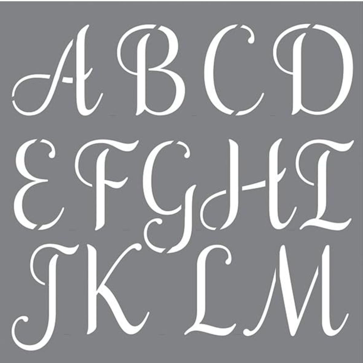 Stencil Alphabet Calligraphy / 7 Esténciles Alfabeto Caligrafía y Texturas Esténciles / Plantillas DecoArt